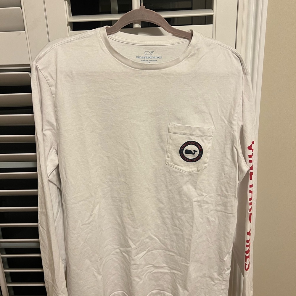 Vineyard Vines White Long Sleeve Tee Classic Cotton